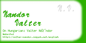 nandor valter business card